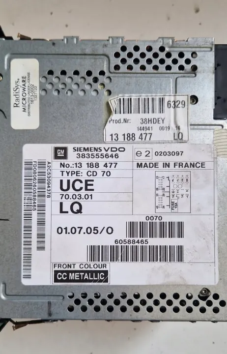 OEM 13188477 Radio CD- ja Navigointilaitteella Opel Vectra C image 3