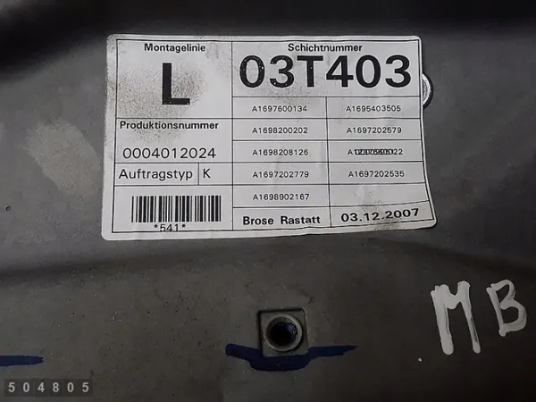Mercedes A W169 raamregelaar OEM a1697202779 image 9