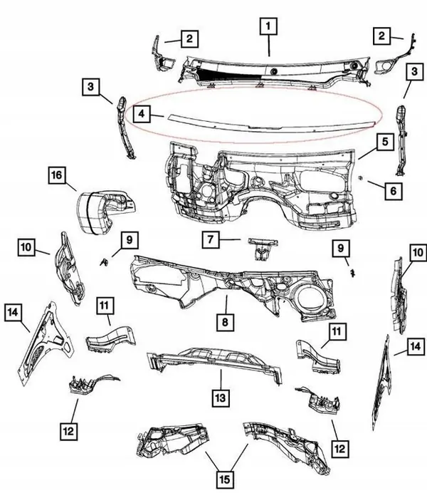 Vedação de Para-brisa Dodge Durango 2017 image 2