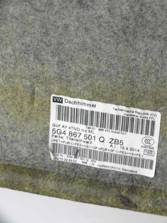 OEM 5G4867501Q Teto para VW Golf VII HB image 10