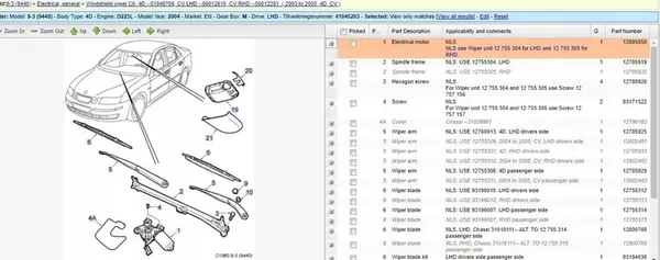 Frontscheibenwischermotor Saab 9-3 (YS3F) 12755304 image 5