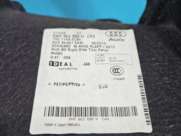 OEM 8W5863880H Rechter Kofferbakbekleding Audi A4 B9 Sedan image 4