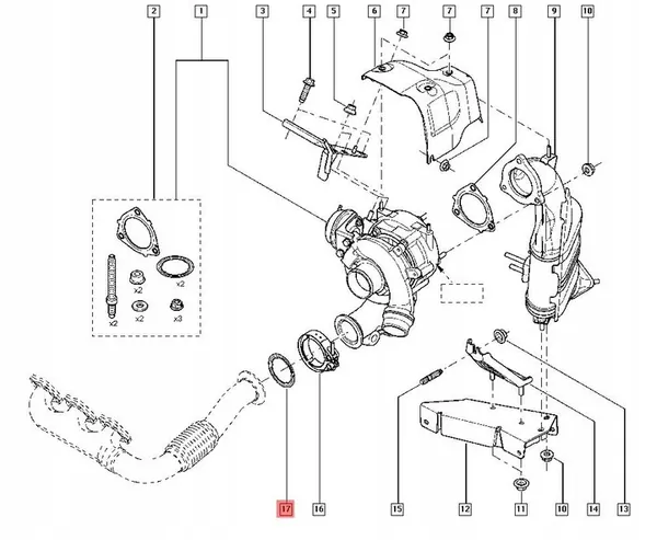 Joint d'entrée de turbocompresseur Infiniti FX30d M30d EX30d Navara image 4