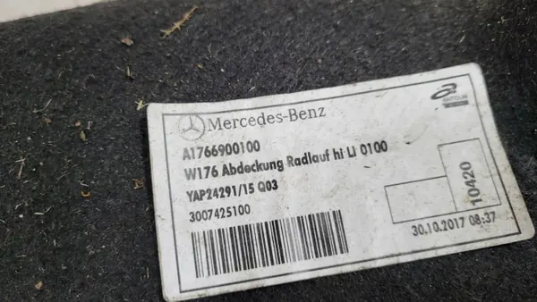 Mercedes A-Klasse W176 linke hintere Radhausverkleidung OEM A1766900100 image 3