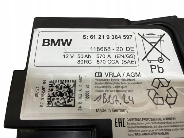 AGM START-STOP Accu 12V 50AH 570A BMW/MINI 2024 OEM image 5