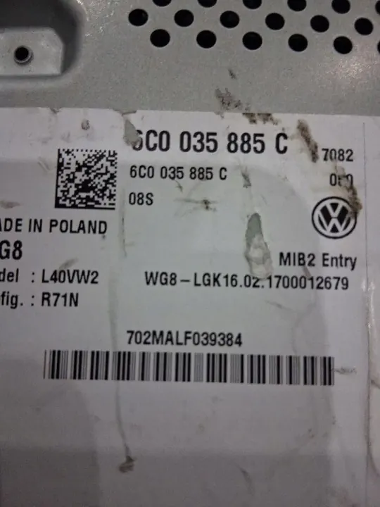 Gebrauchter Radio-Code OEM 6C0035885C für VW Polo image 7