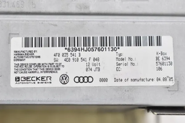 Module Tuner Radio OEM 4F0035541B pour Audi A6 C6 image 6