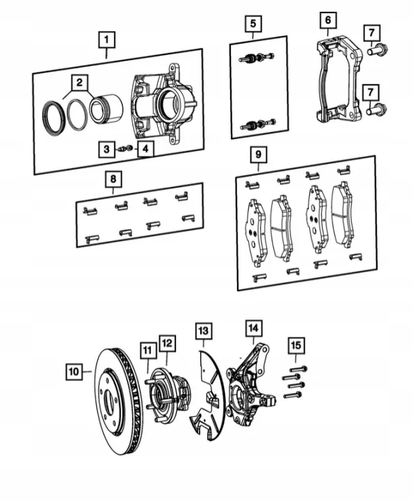 Pastilhas travão dianteiras OEM 68509193AB para Jeep Wrangler JL image 3
