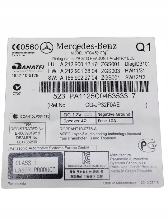 Radio CD Navigation Mercedes W212 OEM A2129001217 image 8