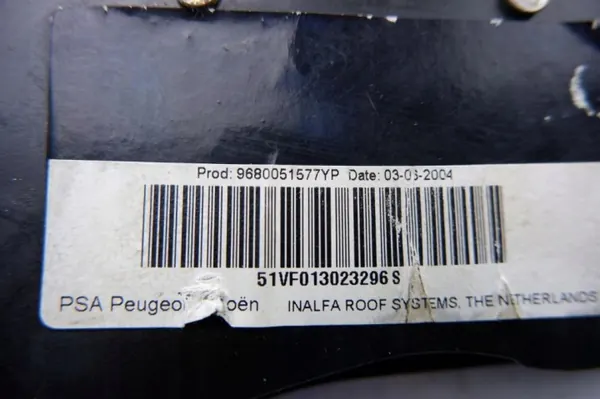 Atuadores teto Citroen C3 Pluriel OEM 9680051577YP image 3