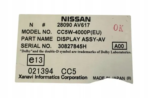 Nissan OE Boordcomputer OEM 28090AV617 image 3