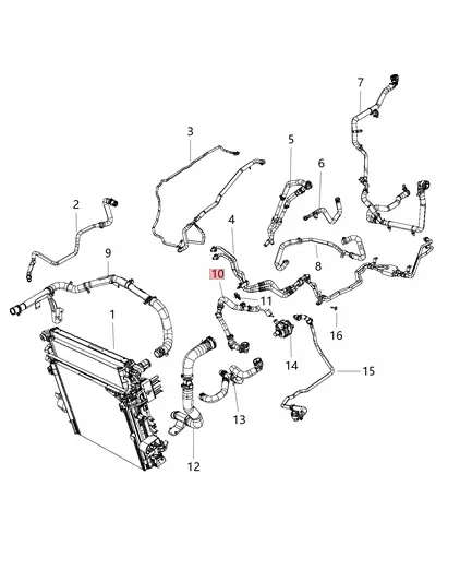Durite de refroidissement OEM 68299337AD pour Jeep Wrangler JL 2.2 CRD image 3