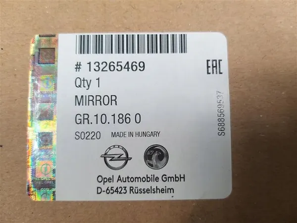 Vasemman peilin lasi-insertti Opel Astra J IV 2010-2015 OEM image 2