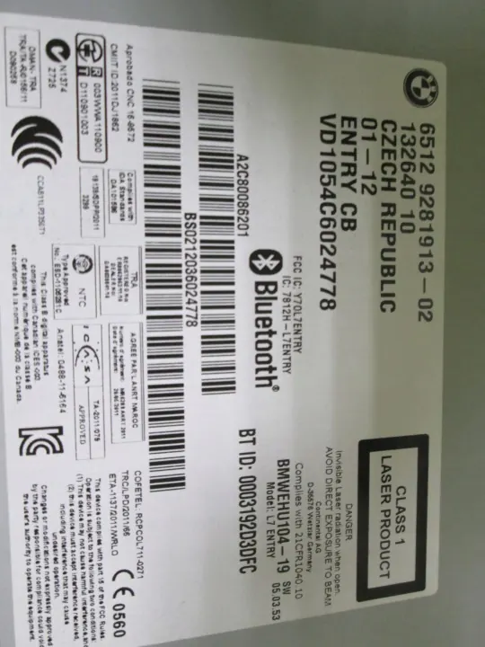 Radio BMW OEM 9281913 Professionnel avec Bluetooth image 3