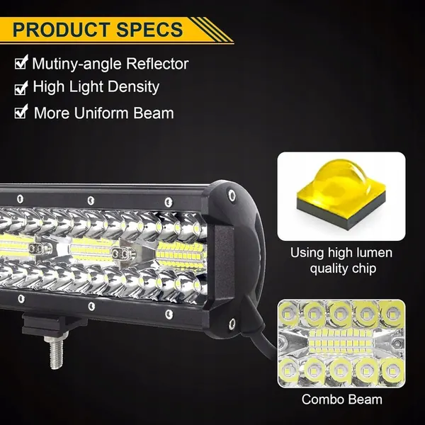 Barra de luz LED RIGIDON 8D, 51 cm, 420 W, OEM RD-02-8D-420-C+2x60C+LK003QB image 3