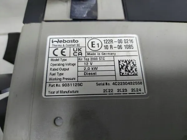 Webasto Air Top 2000 STC OEM 9031125C - Occasion image 7
