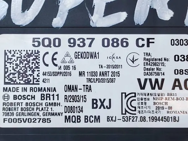 Mukavuusmoduuli OEM 5Q0937086CF - Käytetty image 3