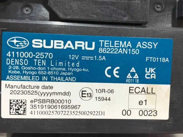 Unité de commande Subaru OE 86222AN150 d'occasion image 6