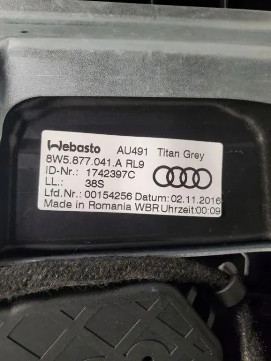 Toit Ouvrant Audi A4 S4 B9 Assemblage OEM 8W5877041A image 5