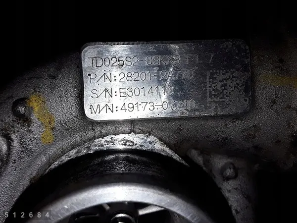 Turbo Kia Venga 2014 1400CRDi 282012A770 image 3