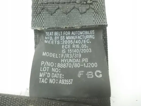 OEM 88870/80-1J200 vänster framsäkerhetsbälte för Hyundai i20 image 5