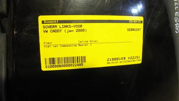 Voorlinker spatbord OEM VAX3479 voor VW Caddy/Seat Ibiza image 4