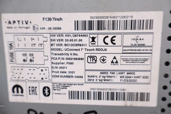Fiat Panda III Radio Navigationsbildschirm OEM 00521993690 image 5