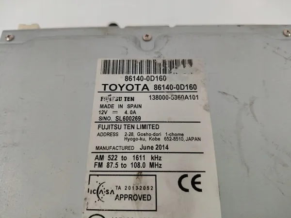 Toyota Yaris OEM 861400D160 Radio-Näyttö Navigaatiolla image 8