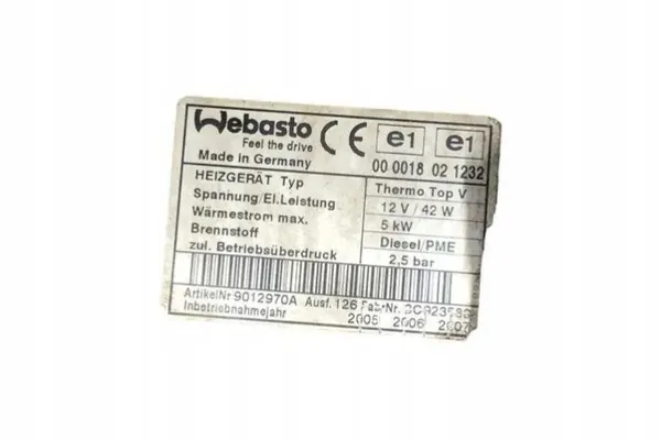 Webasto Lämmitys OEM 9013021A VW Passat B6:lle image 5
