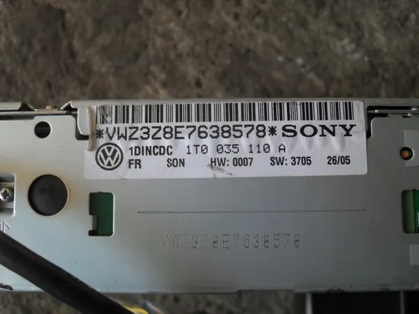 Sony 6CD-Wechsler OEM 1T0035110A für VW Touran image 3