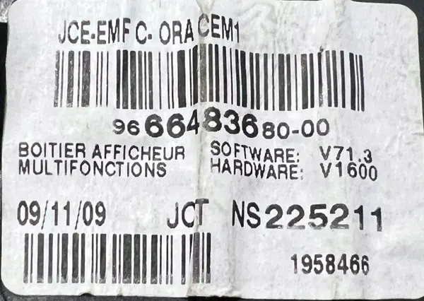 OEM 9666483680-00 Radionäyttö Peugeot 207CC:lle image 4