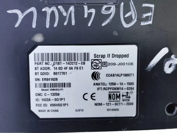 2014 Ford Fiesta ECU D1BT14D212EB image 3