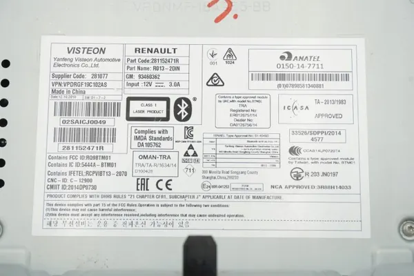 OEM 281152471R Radio-display voor Renault Master III image 7