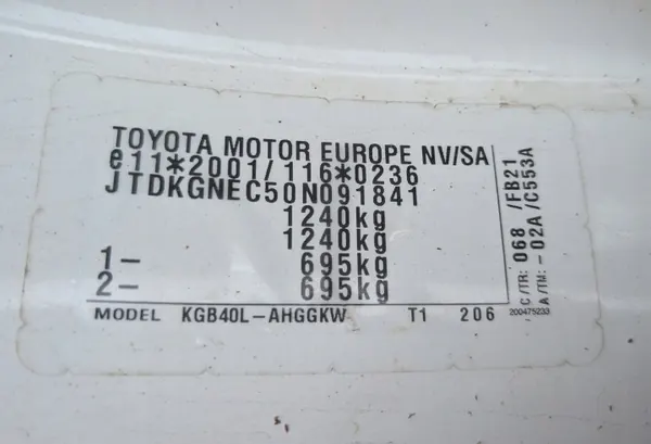 Motor Toyota OE con Inyectores 1KR 44k km image 8