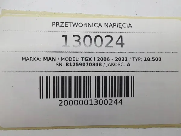 Jännitemuunnin OEM 81259070348 MAN TGX Euro 6:lle image 5