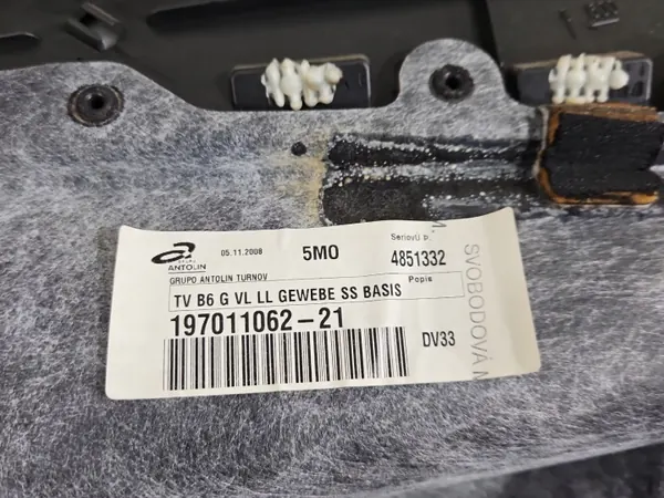OEM 197011062-21 Etuoven Sisusta Vasen VW Passat B6 image 4