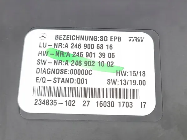 Handbromsmodul Infiniti Q30 2016 OEM A2469006816 image 7
