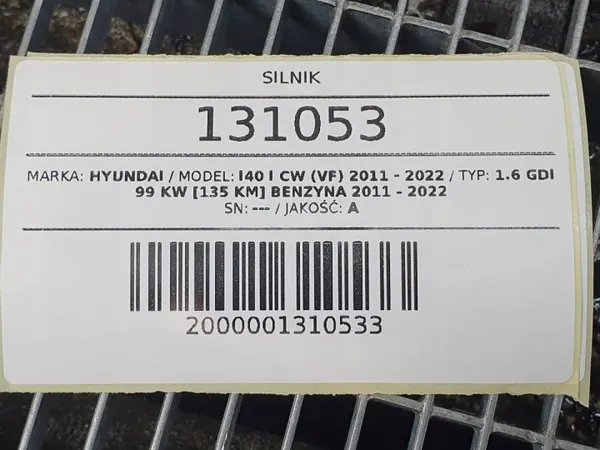 Motor Completo G4FD 1.6 GDI para Hyundai i40 image 8