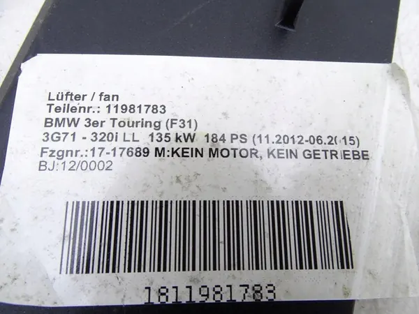 Radiador de agua BMW 3 F30 F31 320i 2.0 OEM 8741830 image 8