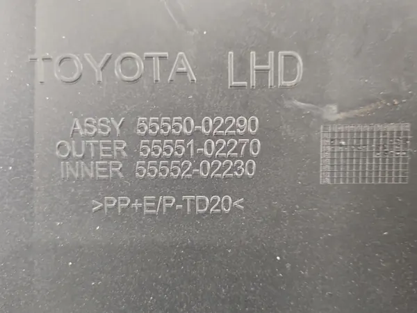 Boîte à gants passager Toyota OEM 55550-02290 image 3