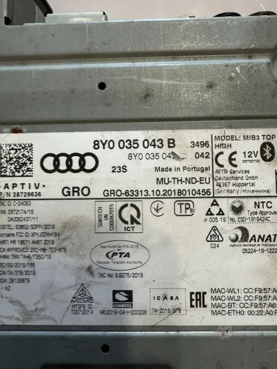 Audi Multimedia-enhet OEM 8Y0035043B för A3/S3 image 4
