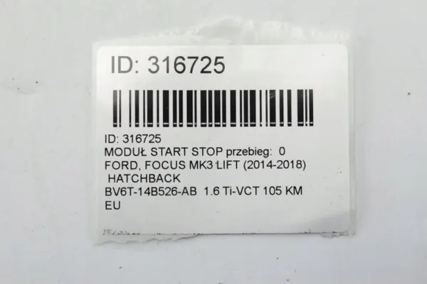 Module Start-Stop Ford Focus MK3 BV6T-14B526-AB image 6
