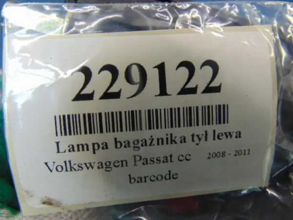 Käytetty Volkswagen Passat CC vasen takaluukun valo OEM 3C8945093D image 8