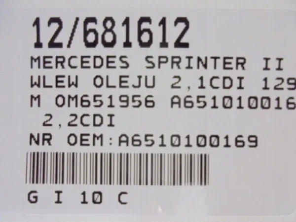 Olievulhals Mercedes Sprinter 906/907 OEM A6510100169 image 9