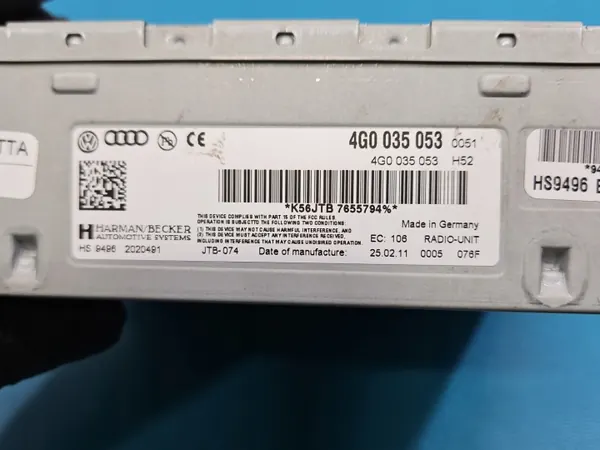 Radio d'origine Audi A4 B8 OEM 4G0035053 image 4