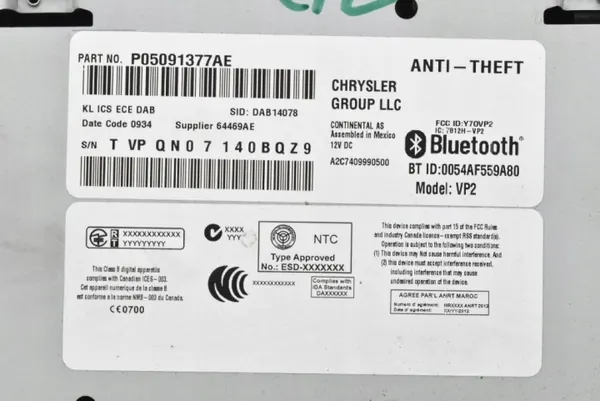 Radio Media OEM 05091377AE pour Jeep Cherokee image 6