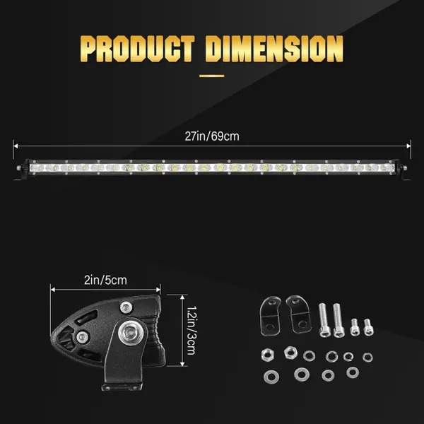 Lampe de travail RIGIDON 63cm, 120W LED Super Slim rangée simple image 4