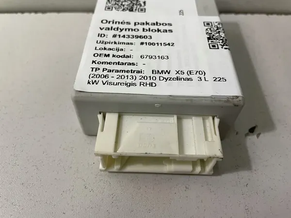 Luftfjädringskontrollenhet BMW X5 E70 6793163 image 2