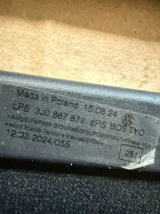 OEM 3J0867871 Kofferbakgordijn voor VW Passat B9 image 5