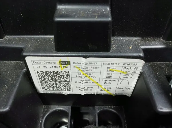 Accoudoir tunnel central BMW X7 G07 OEM Lochow-325634 image 9